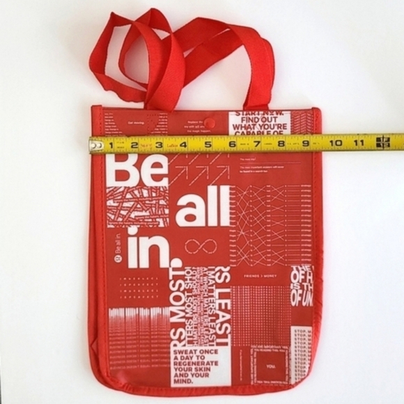 Lululemon  3 Reusable Totes Caryall Red Black Be all in - Picture 9 of 9